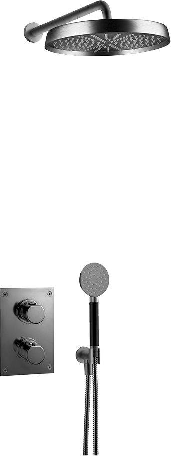 Tapwell ARM7268 piiloasennettava sadesuihku, Harjattu musta kromi