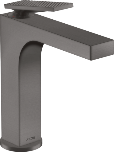 AXOR CITTERIO Yksiote pesuallashana 160, vipupohjaventtiili, rombinen leikkaus, harjattu musta kromi
