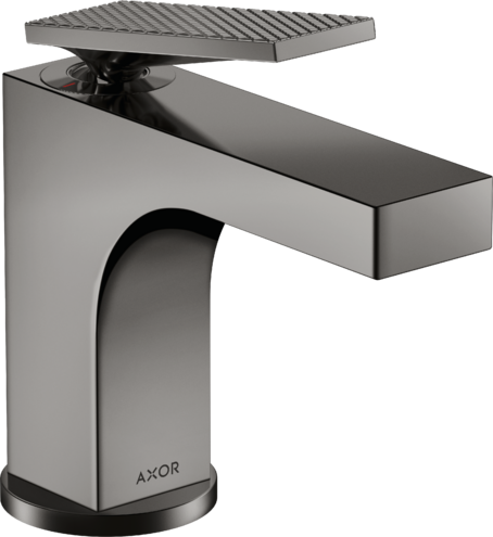 AXOR CITTERIO Yksiote pesuallashana 90, vipupohjaventtiili - rombinen leikkaus, kiillotettu musta kromi
