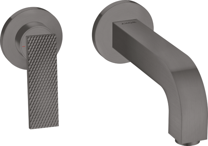 AXOR CITTERIO Yksiote pesuallashana piiloasennus seinään juoksuputki 220 mm, peitelevyillä, harjattu musta kromi