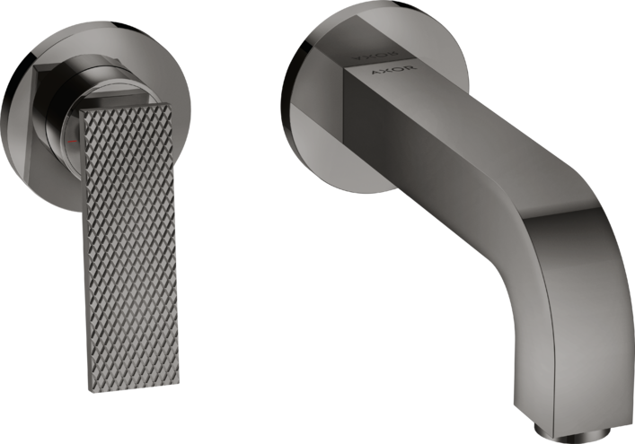 AXOR CITTERIO Yksiote pesuallashana piiloasennus seinään juoksuputki 220 mm, peitelevyillä, kiillotettu musta kromi