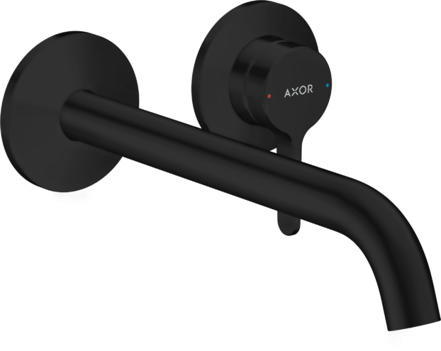 AXOR ONE Yksiote pesuallashana piiloasennus seinään juoksuputki 220 mm., 48120670, mattamusta