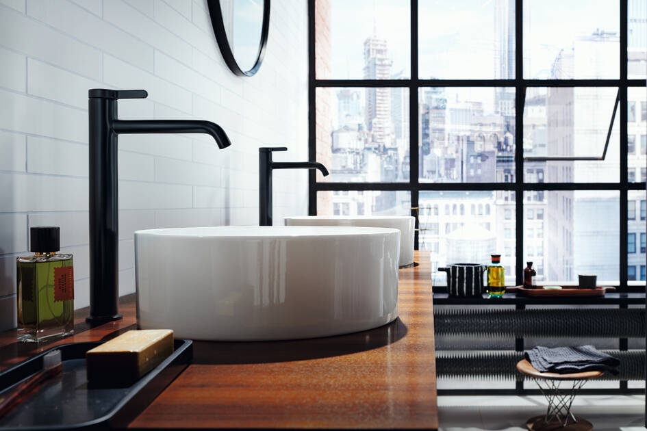 AXOR ONE yksiote pesuallashana 260, sulkeutumaton pohjaventtiili