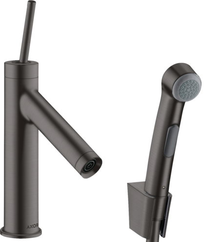 AXOR STARCK yksiote pesuallashana 90 Bidette, PushOpen-pohjaventtiili, harjattu musta kromi