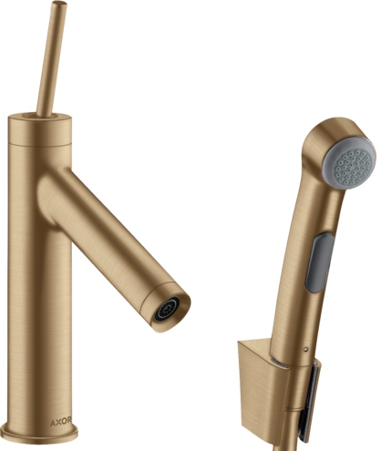 AXOR STARCK yksiote pesuallashana 90 Bidette, PushOpen-pohjaventtiili, harjattu pronssi