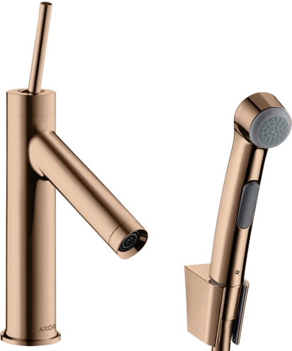 AXOR STARCK yksiote pesuallashana 90 Bidette, PushOpen-pohjaventtiili, kiillotettu punakulta