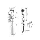 Damixa CORE pesuallashana bidevarustein pesukoneventtiilillä, 590390000, kromi, mittakuva