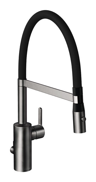 Damixa SILHOUET Pro keittiöhana pesukoneventtiilillä, 741585500, harjattu grafiitinharmaa pvd