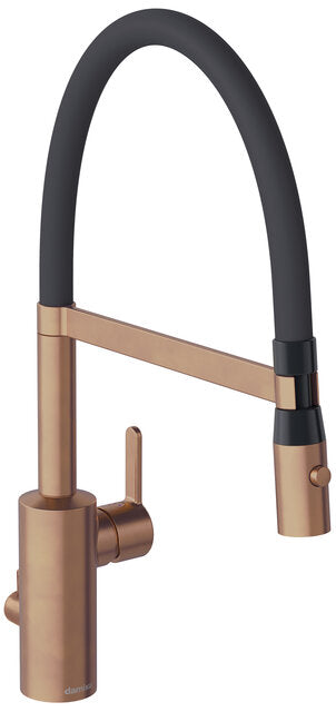 Damixa SILHOUET Pro keittiöhana pesukoneventtiilillä, 741588700, harjattu kupari pvd