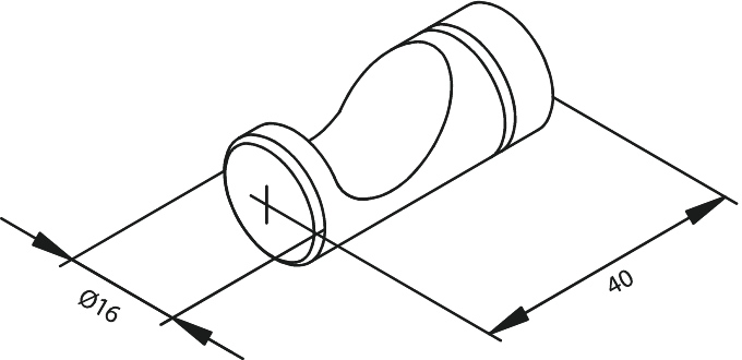Damixa seinäkoukut, 483068700, harjattu kupari pvd, mittakuva