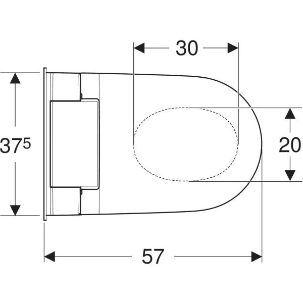 Geberit AquaClean Sela pesevä wc-istuin, seinä-WC, mittakuva ylä