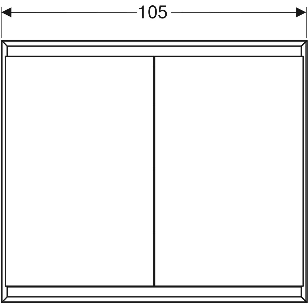 Geberit ONE -peilikaappi, uppoasennus, mittakuva, 105