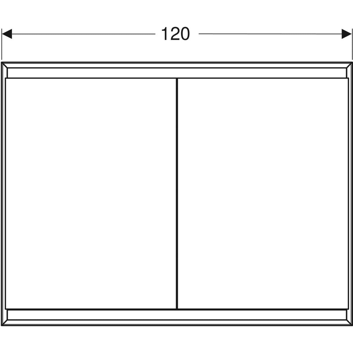 Geberit ONE -peilikaappi, uppoasennus, mittakuva, 120