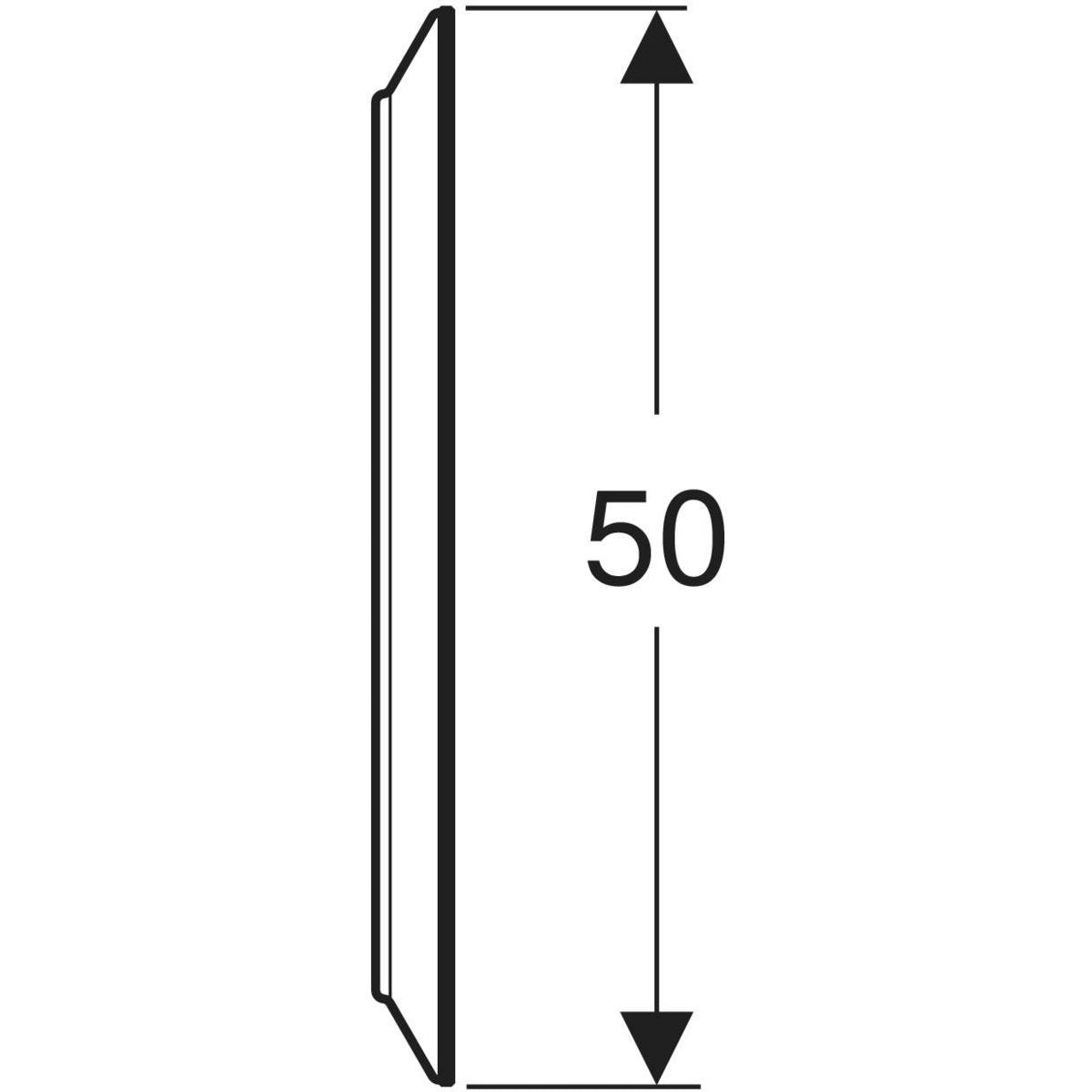 Geberit Option Round -tasopeili 500mm suoralla ja epäsuoralla valaistuksella, mittakuva