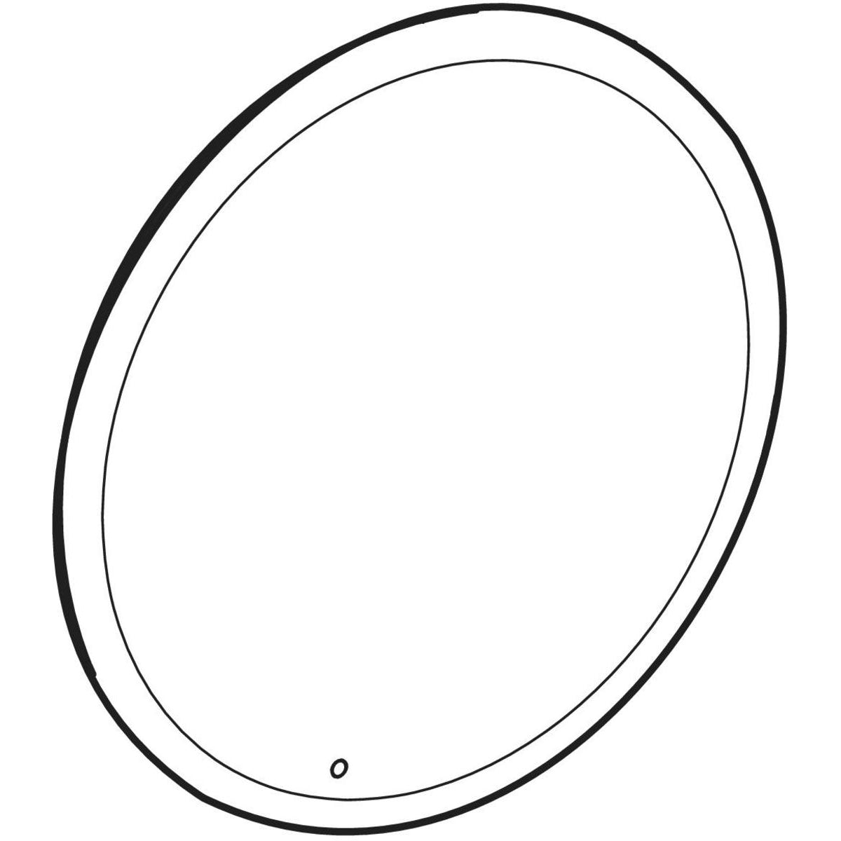 Geberit Option Round -tasopeili suoralla ja epäsuoralla valaistuksella, piirroskuva