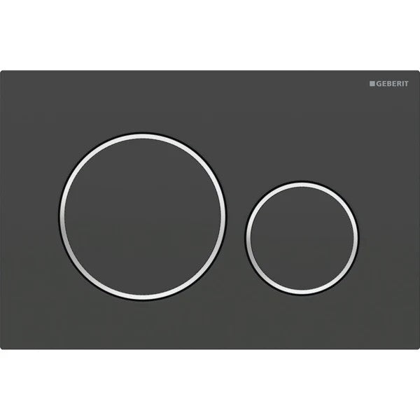 Geberit Sigma20 -huuhtelupainike kaksoishuuhteluun, pyöreä, musta kromi