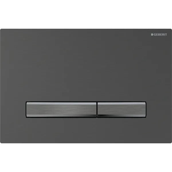 Geberit Sigma50 -huuhtelupainike kaksoishuuhteluun, kulmikas, musta kromi mustilla kromipainikkeilla