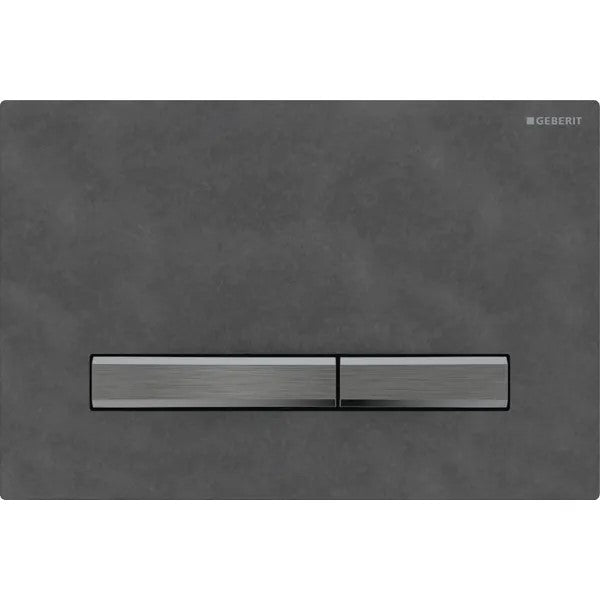 Geberit Sigma50 -huuhtelupainike kaksoishuuhteluun, kulmikas, mustang mustilla kromipainikkeilla