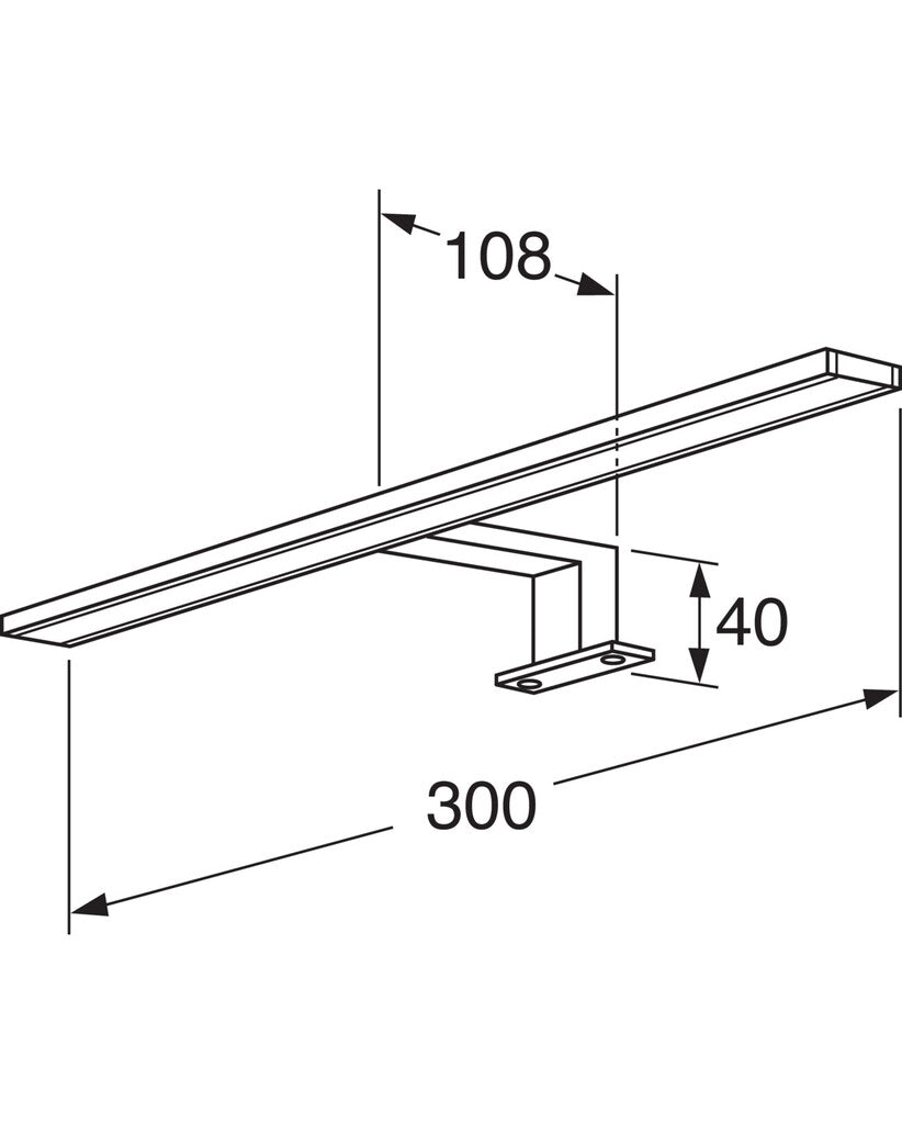 Gustavsberg Graphic - 30 cm kylpyhuonevalaisin, mittakuva