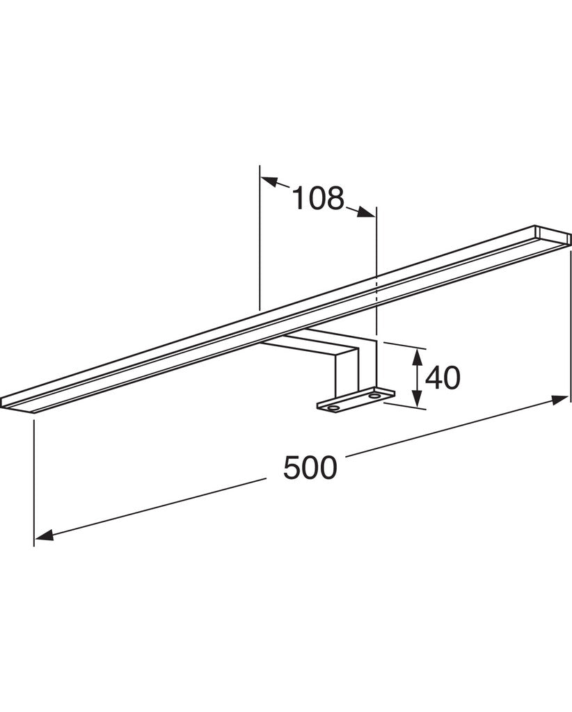 Gustavsberg Graphic - 50cm kylpyhuonevalaisin, mittakuva