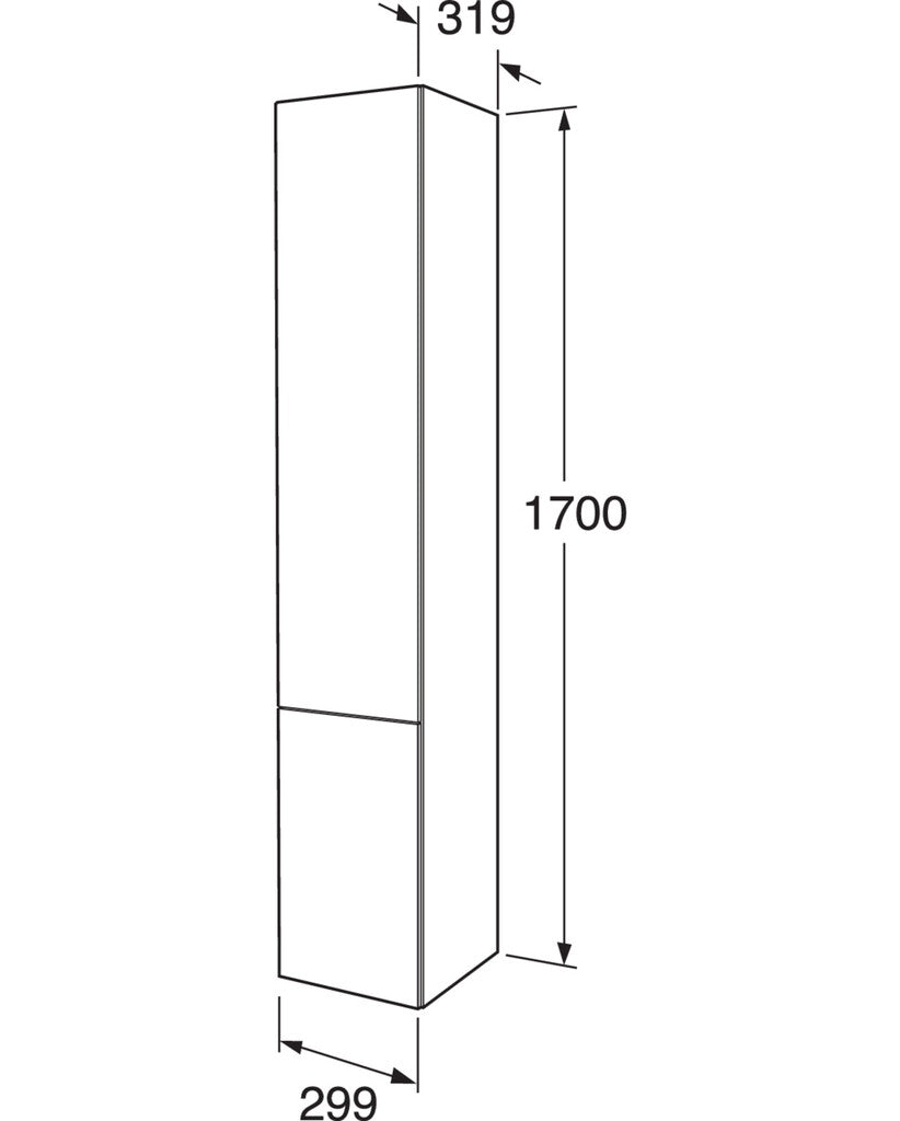 Gustavsberg Graphic Base korkea kaappi - 30 cm, mittakuva