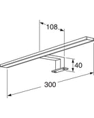 Gustavsberg kylpyhuonevalaisin 30cm, mittakuva
