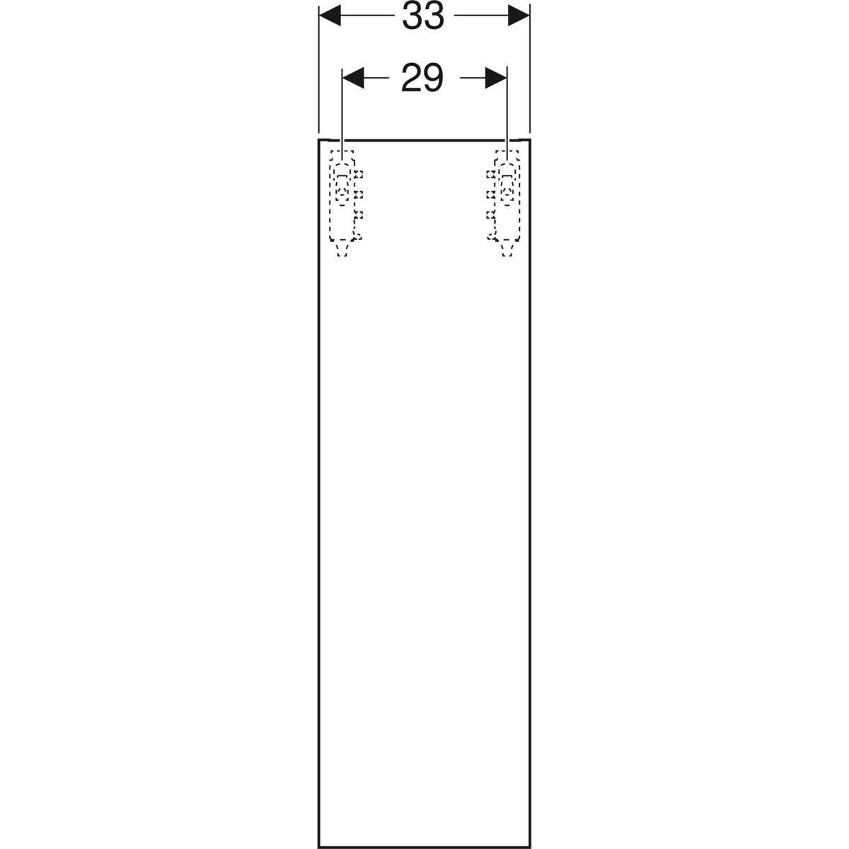 IDO Elegant -puolikorkea kaappi, yhdellä ovella, mittakuva