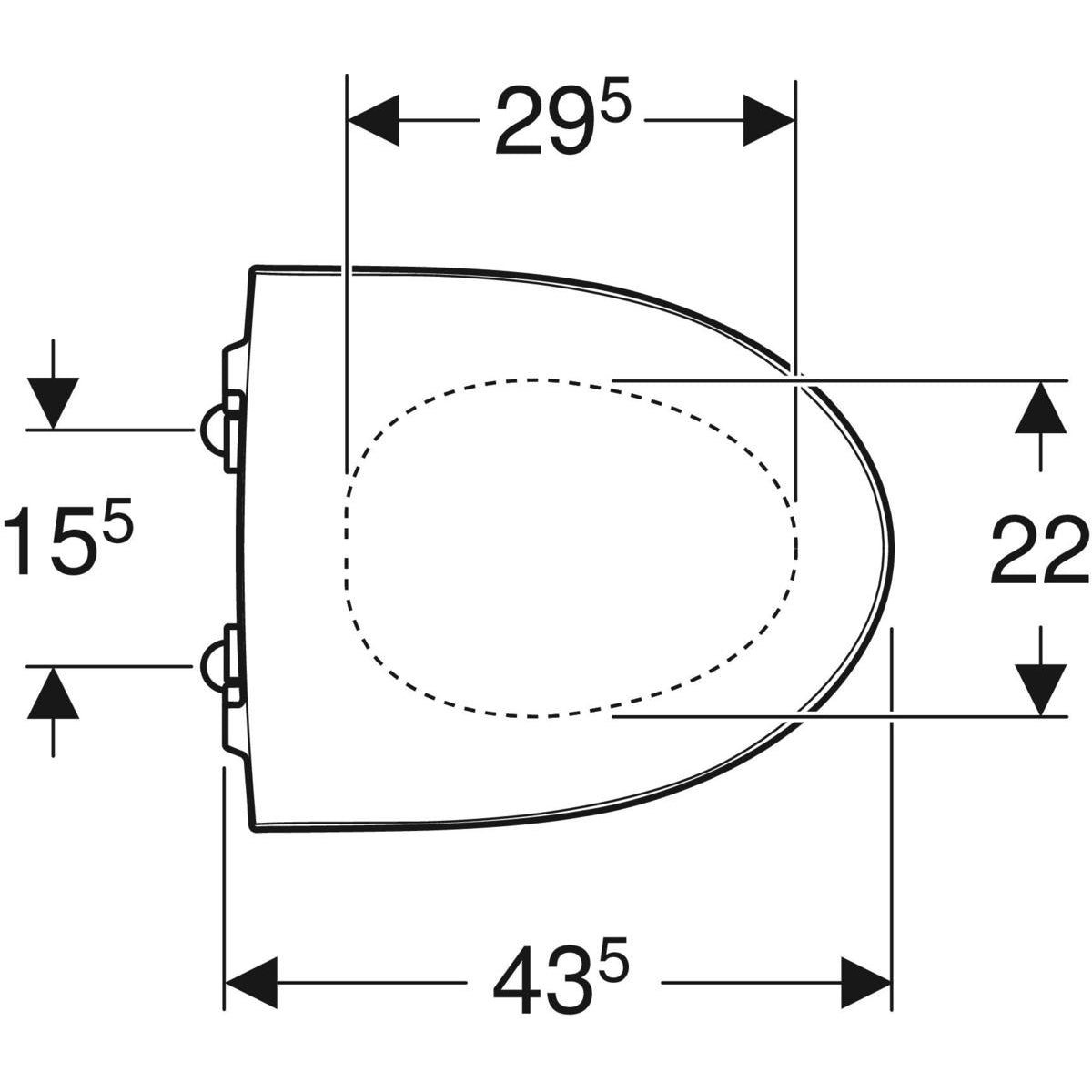 IDO Glow -WC-kansi, kova, mittakuva