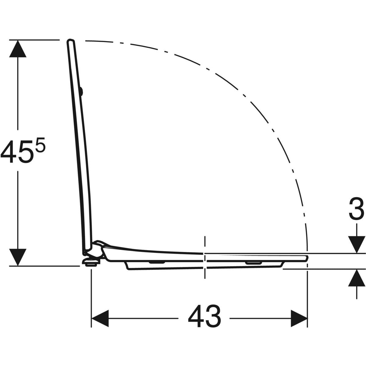 IDO Glow -WC-kansi, kova, mittakuva
