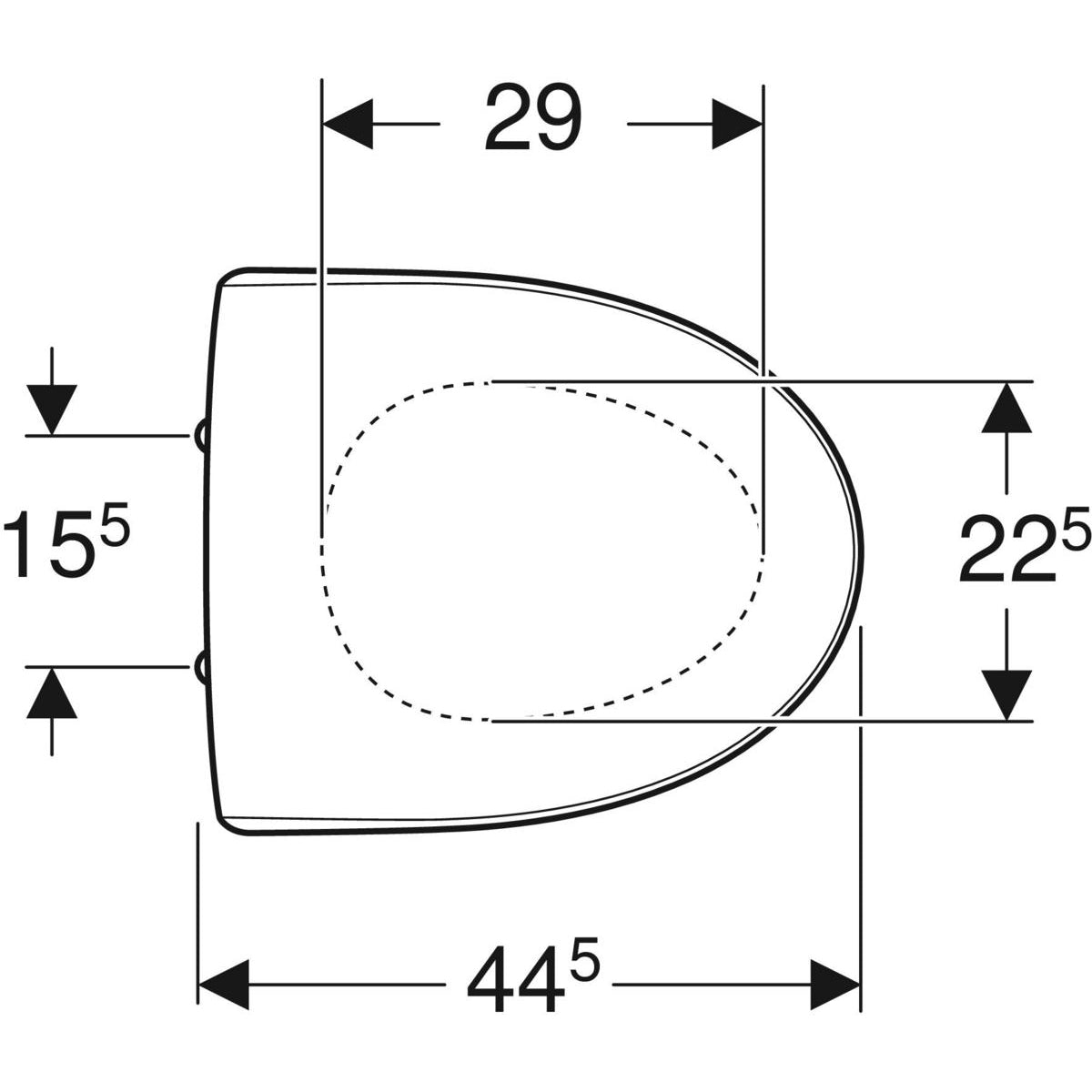 IDO Glow -WC-kansi, pehmeä, mittakuva