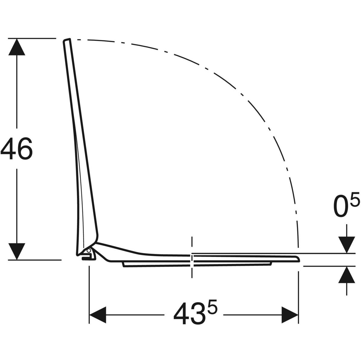 IDO Glow -WC-kansi, pehmeä, mittakuva