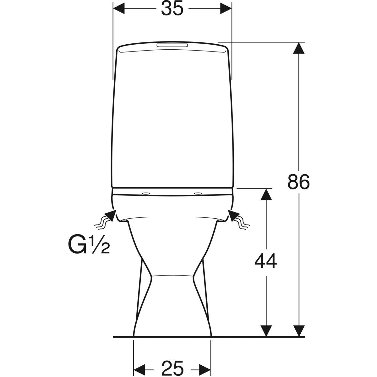 IDO Glow 60 -lattia-WC, mittakuva