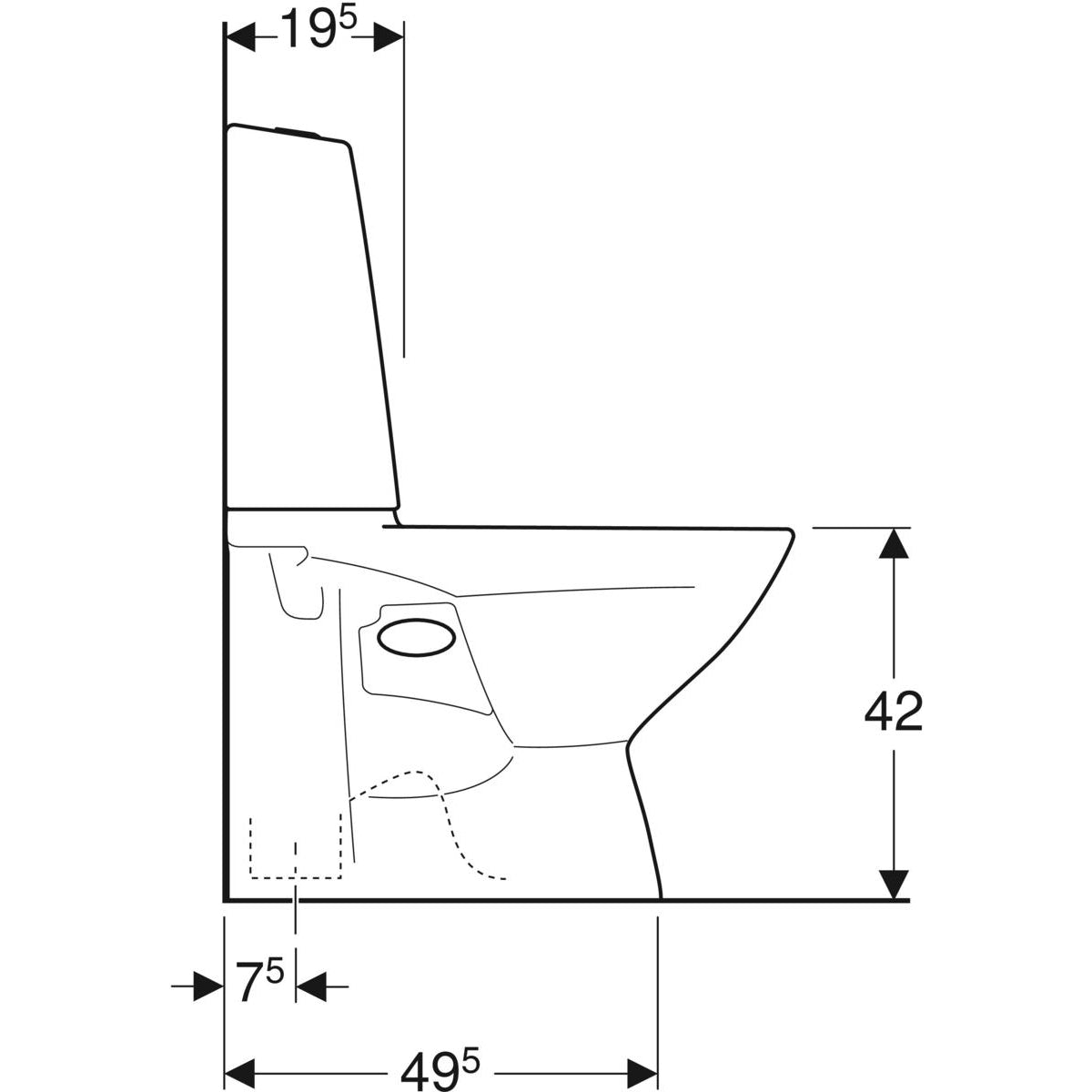 IDO Glow 60 -lattia-WC, mittakuva