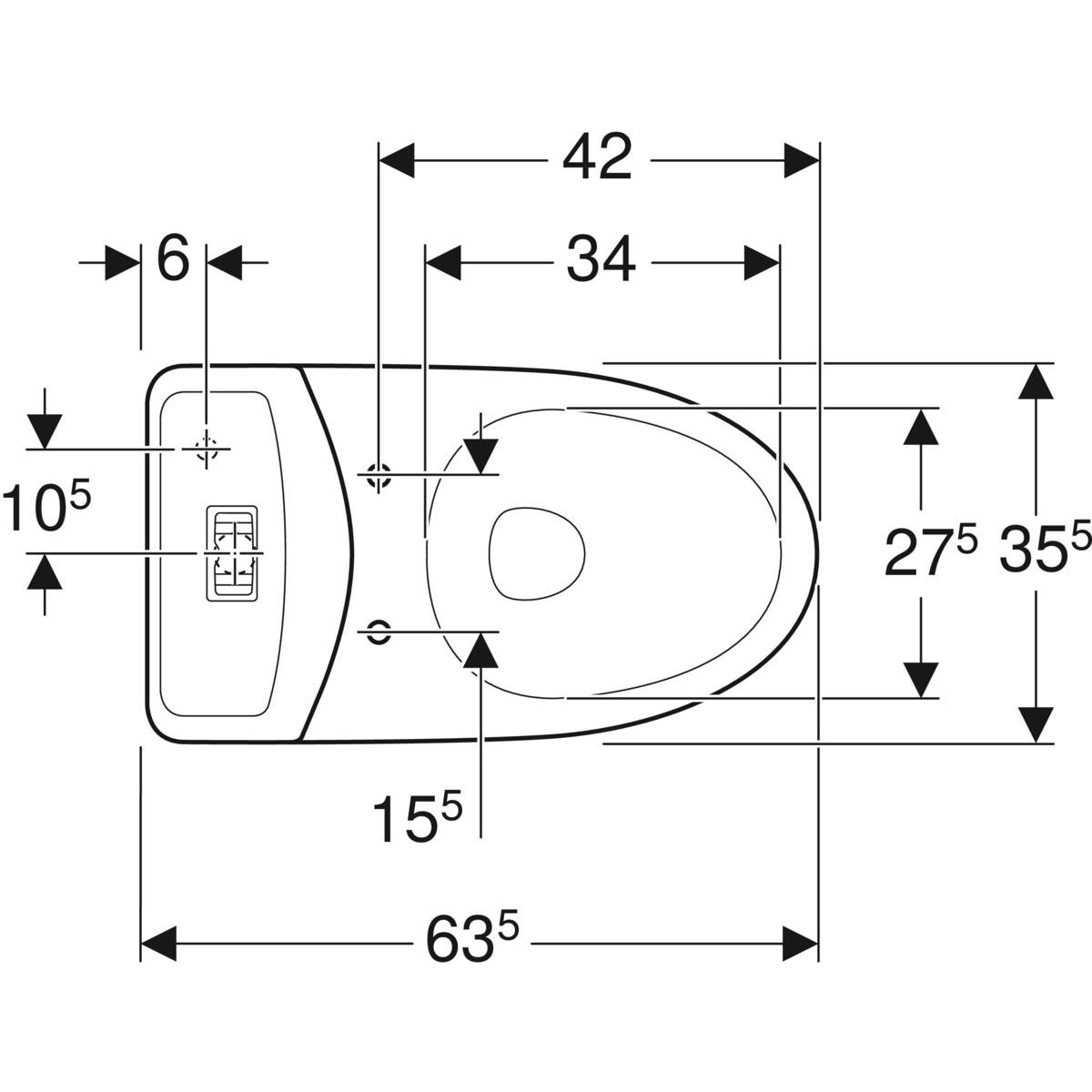 IDO Glow 60 -lattia-WC, mittakuva
