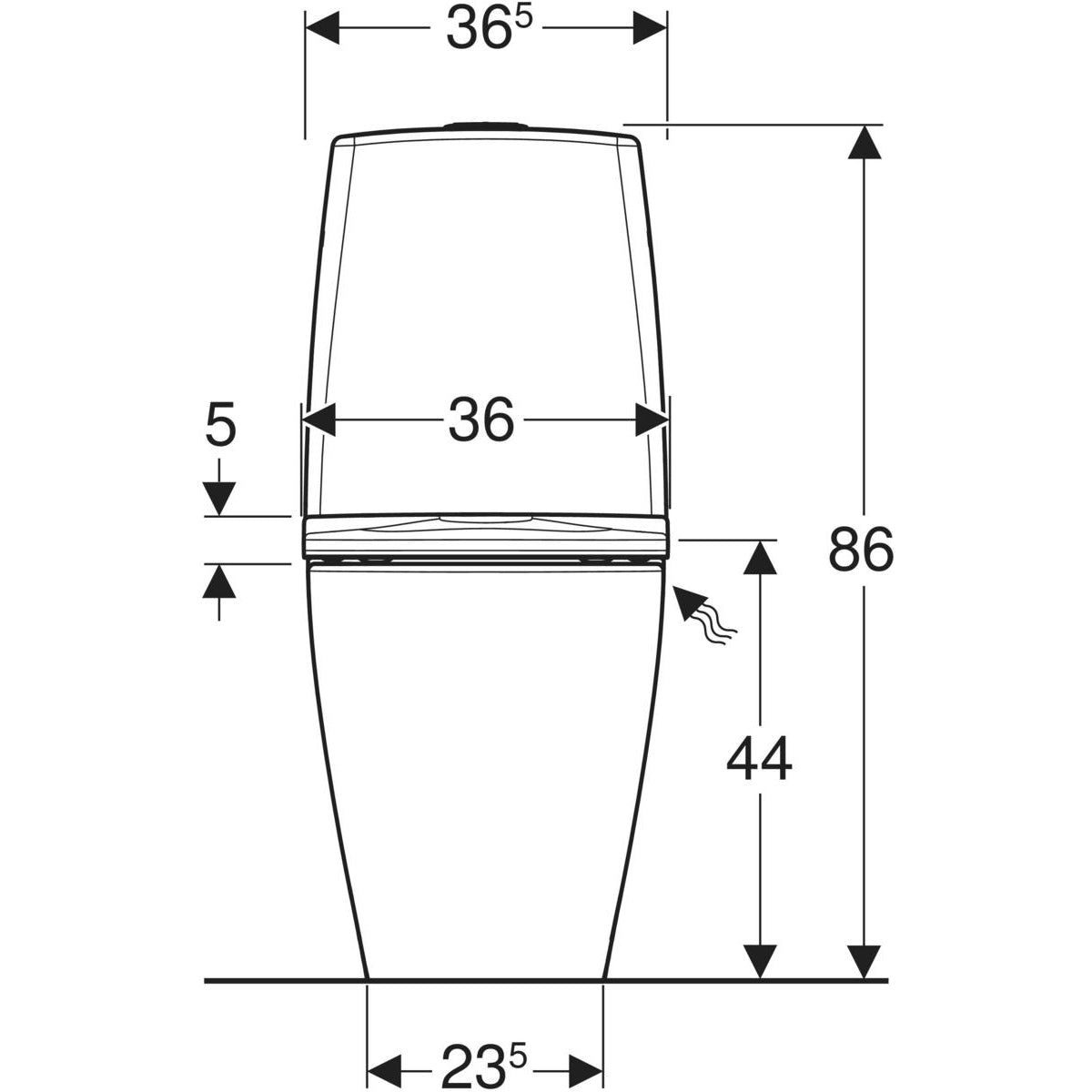 IDO Glow Art -lattia-WC, mittakuva
