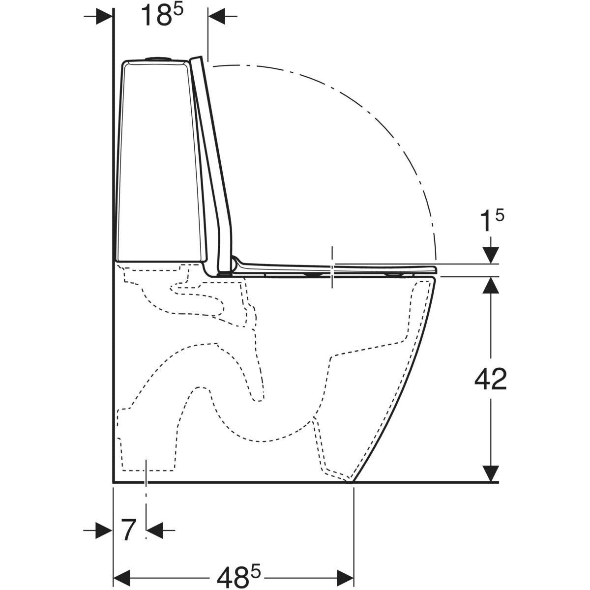 IDO Glow Art -lattia-WC, mittakuva