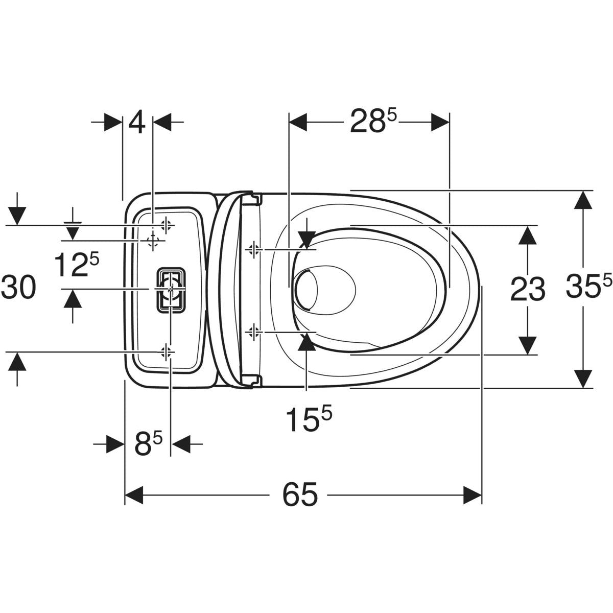 IDO Glow Art -lattia-WC, mittakuva