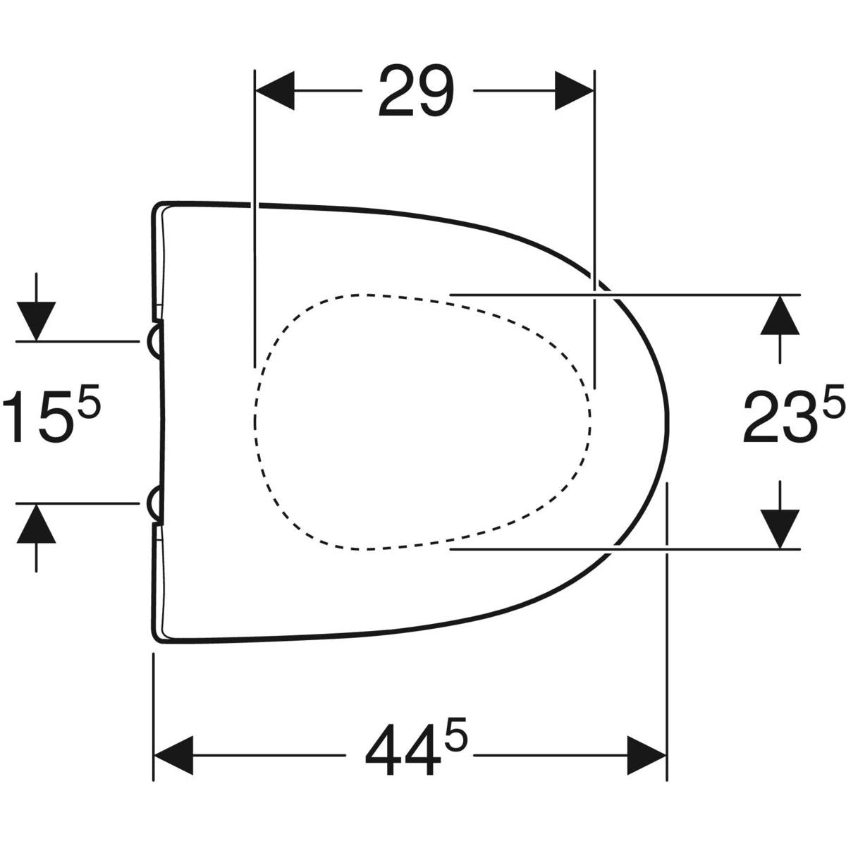 IDO Seven D -WC-kansi, mittakuva
