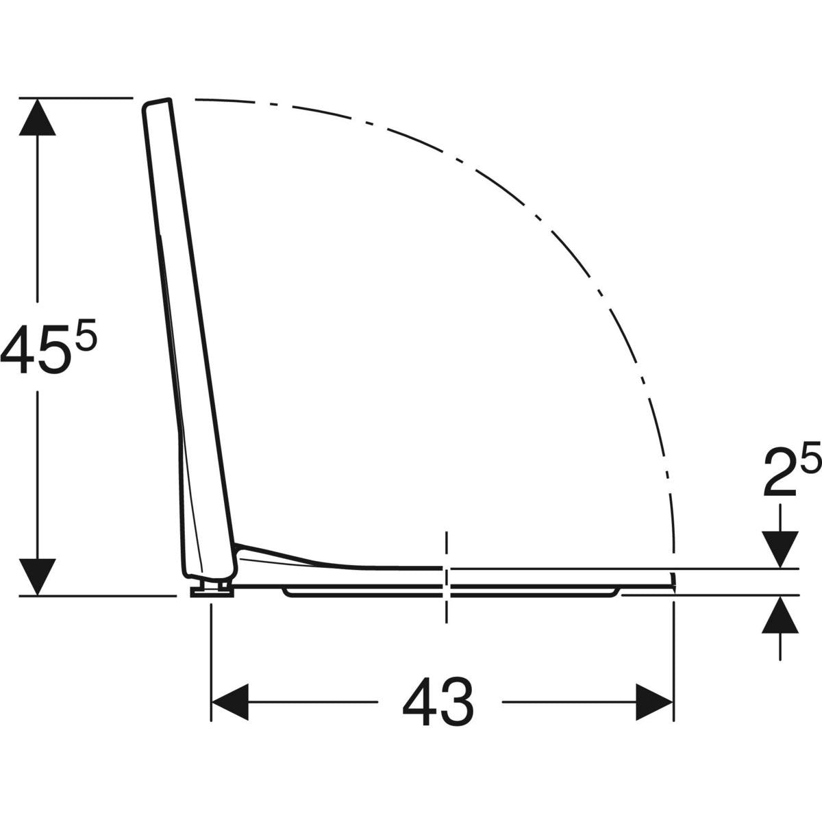 IDO Seven D -WC-kansi, mittakuva