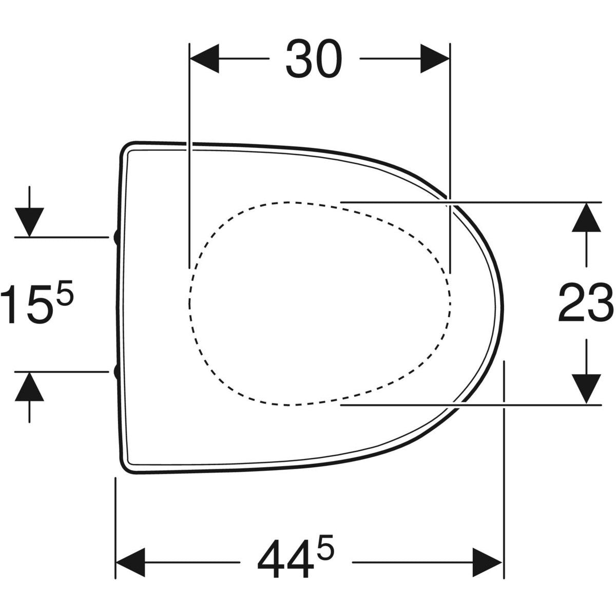 IDO Seven D -WC-kansi, pehmeä, mittakuva