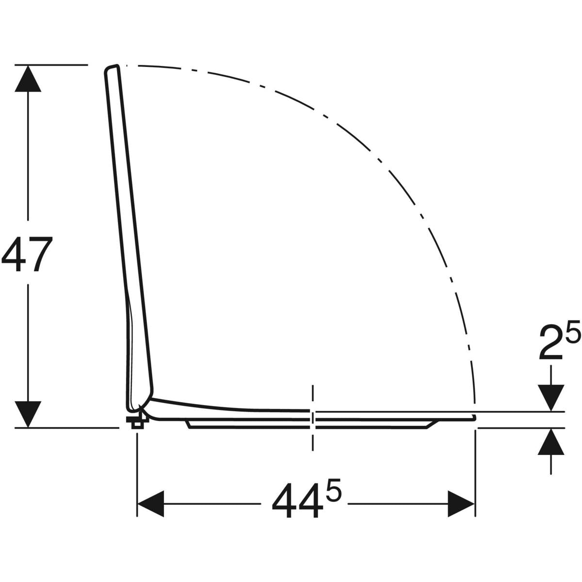 IDO Seven D -WC-kansi, pehmeä, mittakuva