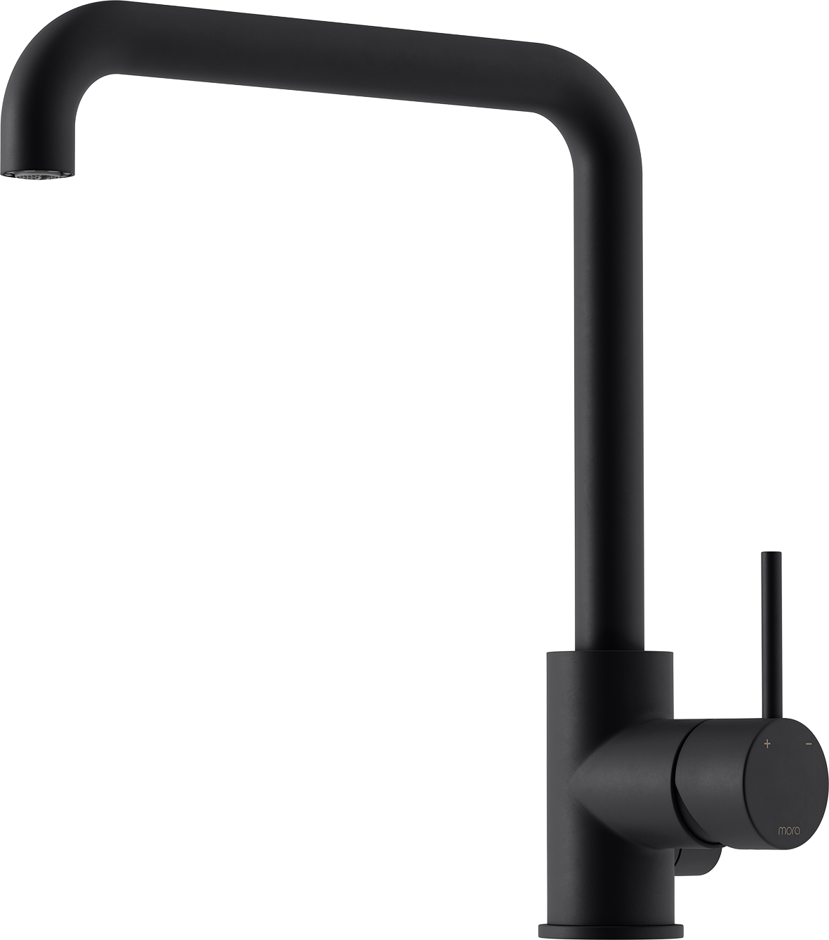 MORA INXX II sharp keittiöhana pesukoneventtiilillä, mattamusta