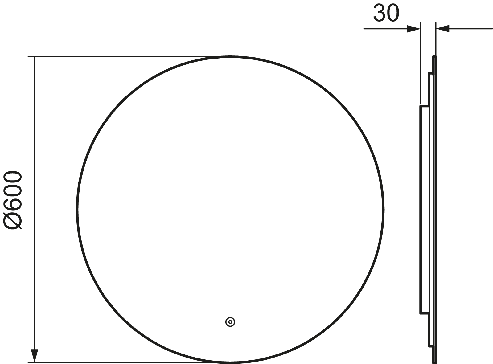 MORA CAVA I, valopeili hipaisukytkimellä Ø600 mm, 953001