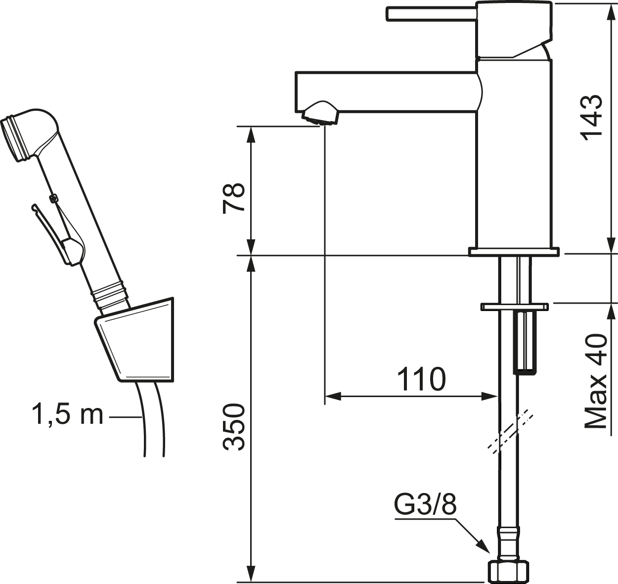 MORA INXX II sharp, small pesuallasbidéhana, 273005.CA, kromi, mittakuva