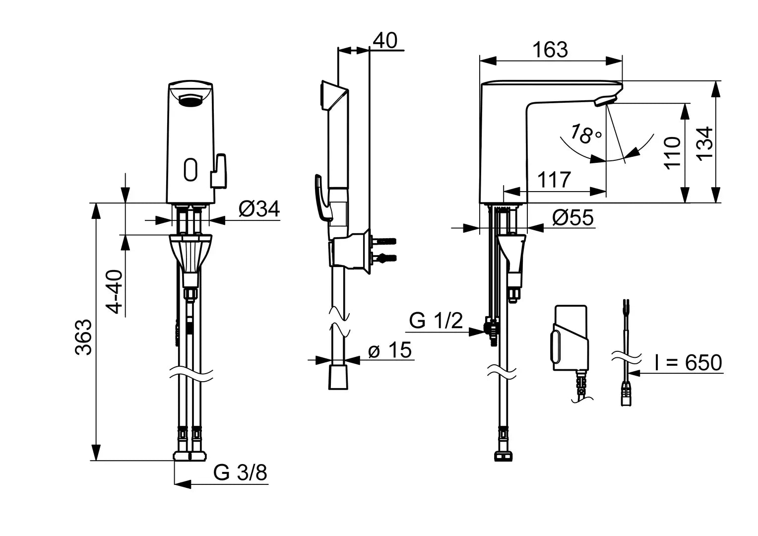 Oras Electra Safety pesuallashana, 3 V, Bluetooth, 9212FZ-33, mattamusta, mittakuva