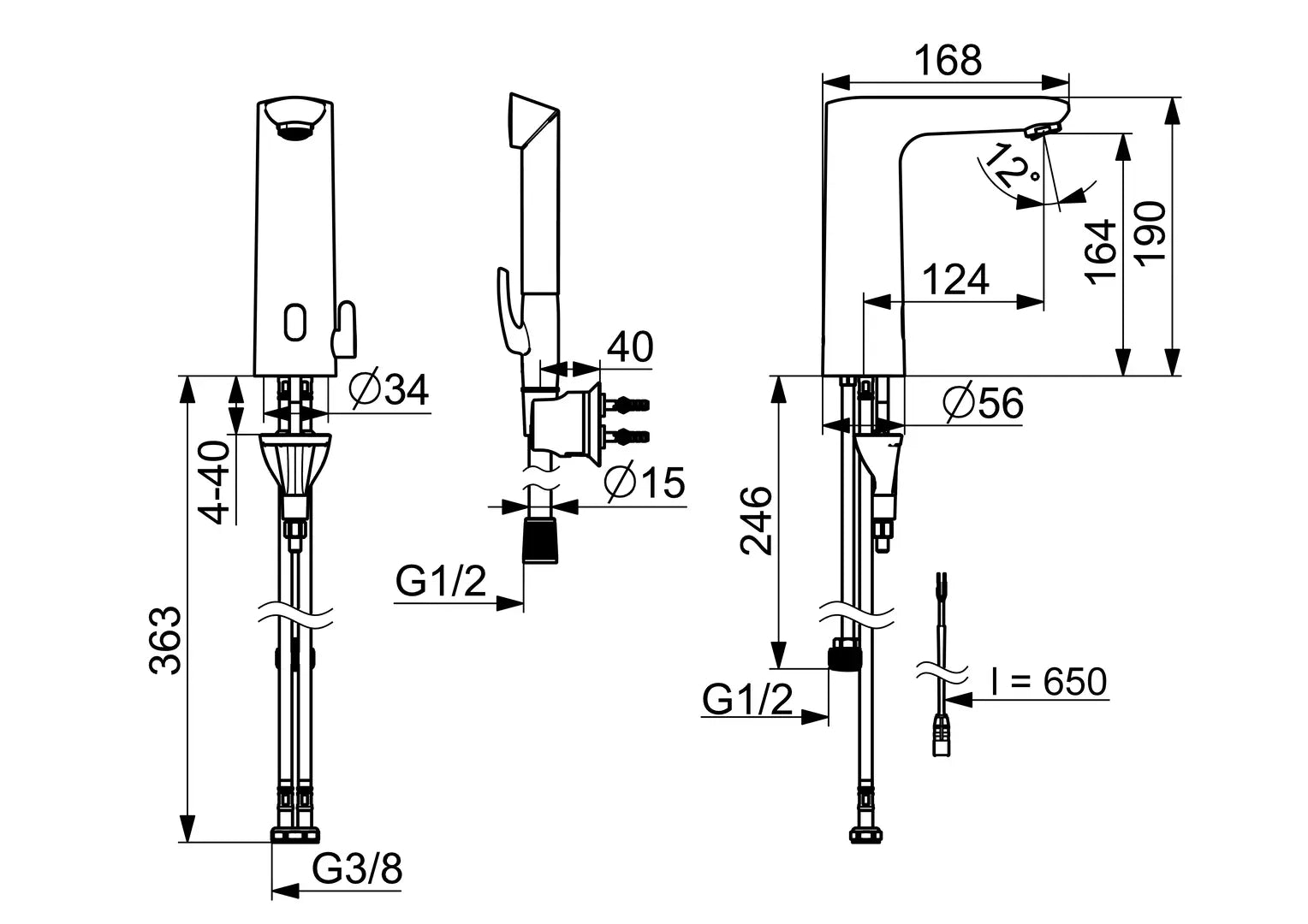 Oras Electra Safety pesuallashana, 3 V, Bluetooth, 9362FZ, kromi, mittakuva