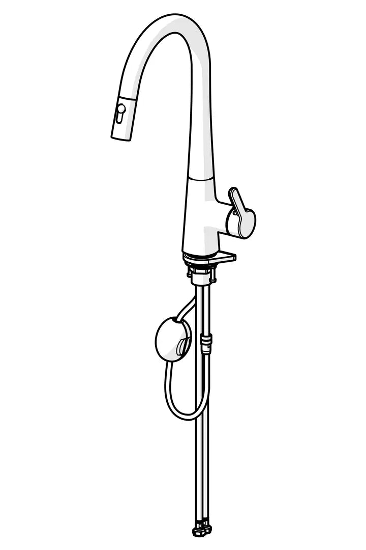 Oras Inspera Comfort keittiöhana, 3032F-80, harjattu teräs, piirroskuva