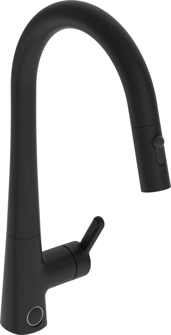 Oras Inspera Comfort+ keittiöhana, jossa pesukoneventtiili, 3031F-33, mattamusta