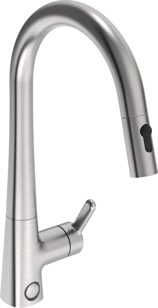 Oras Inspera Comfort+ keittiöhana, jossa pesukoneventtiili, 3031F-80, harjattu teräs