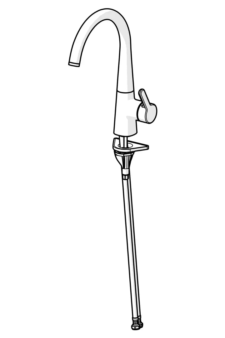 Oras Inspera keittiöhana, 3030F-80, harjattu teräs, piirroskuva